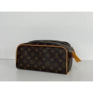 Louis Vuitton Monogram Macassar Dopp Kit Toiletry Bag Coated Canvas
